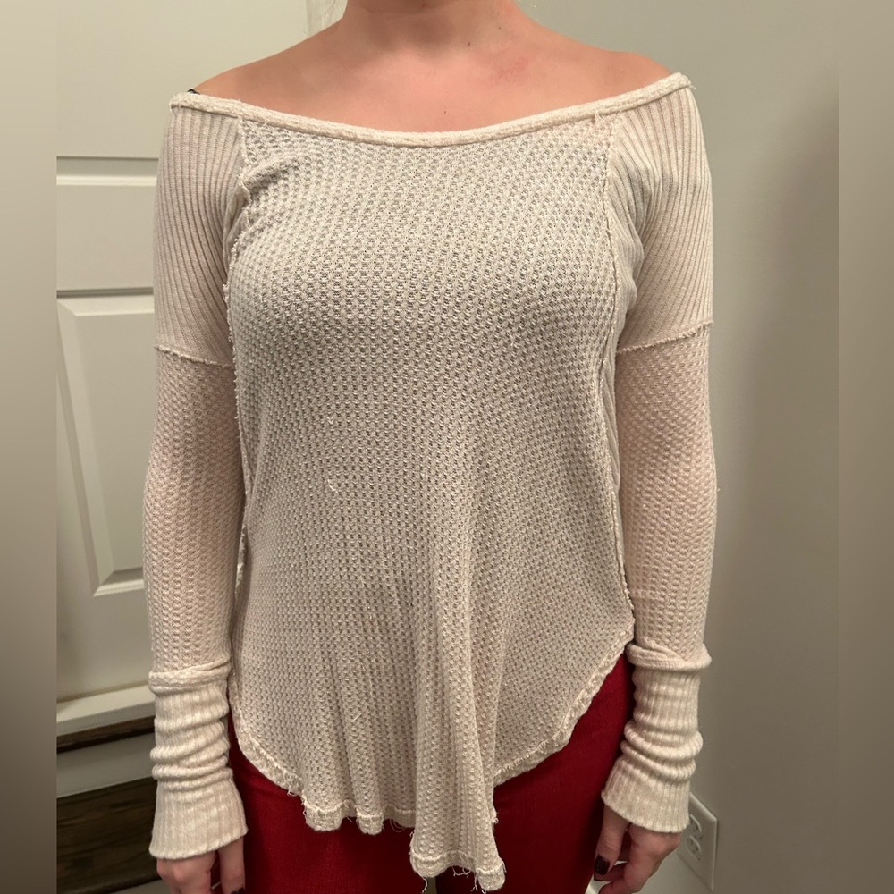 Free people oversized off white top size xs